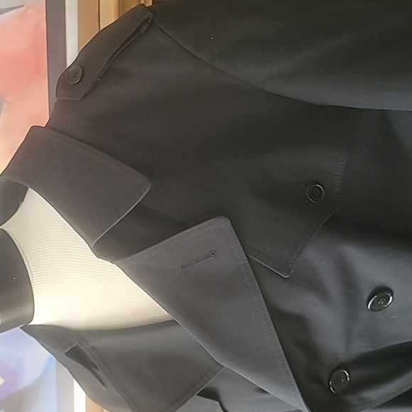 KUPPENHEIMER black trench coat wool lining size R44 belted rain and stain repell - Picture 5 of 15